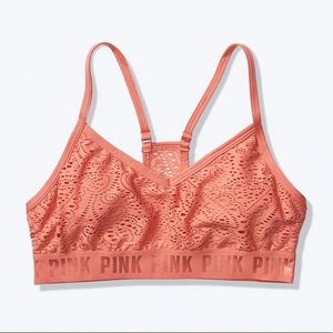 VS PINK SPORT Pink Lace Lightly Lined Padded Sports Bra